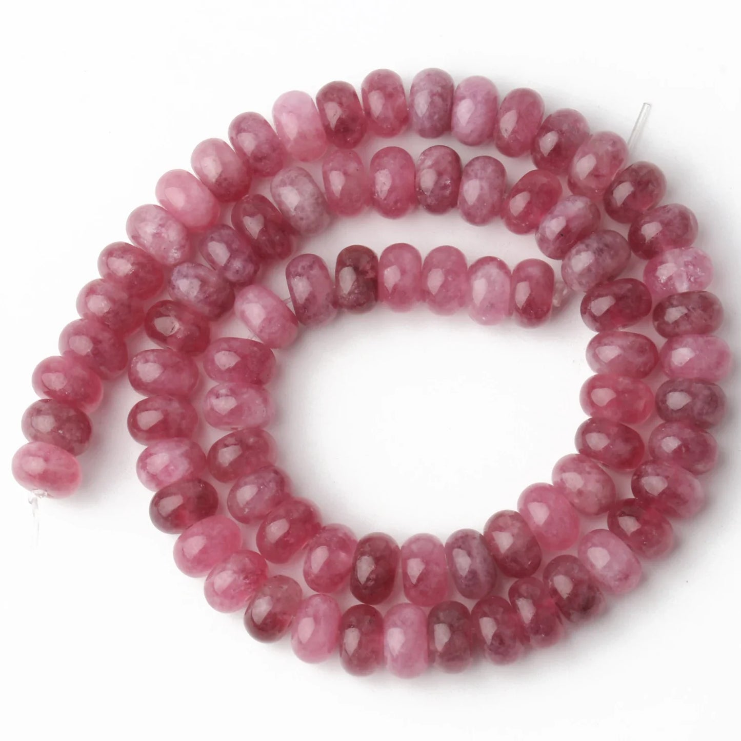 Natural Stone Rondelle Beads - 5x8mm Tourmaline, Citrine & Quartz Loose Beads for DIY Bracelets