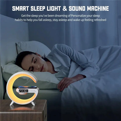 Mini Multifunction Wireless Charger - Fast Charging Pad with Speaker, TF Slot, RGB Night Light for iPhone, Samsung, Xiaomi, Huawei