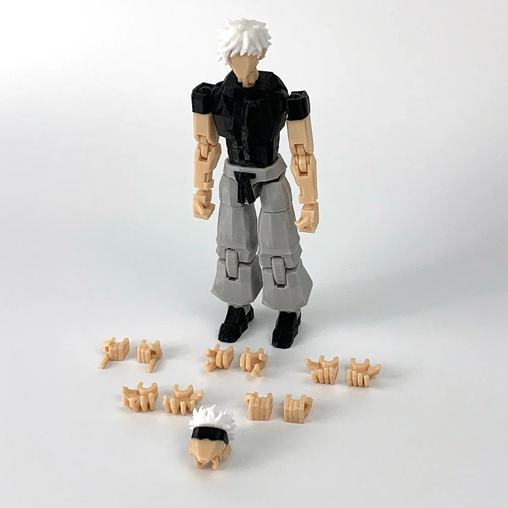 3D Printed Jujutsu Kaisen Gojo Satoru Figure — Multi-Jointed Anime Action Toy & Mannequin Model Ornament Gift