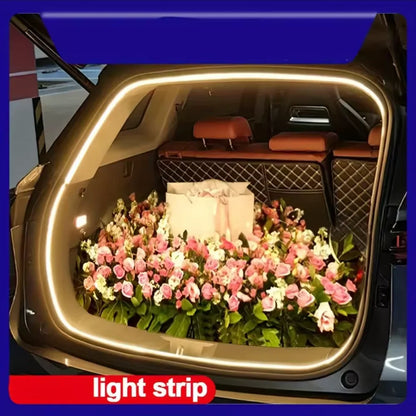 High Brightness Car Trunk LED Light Strip – Automatic Sensing Interior Ambient Tailgate Lighting, Wire-Free Installation