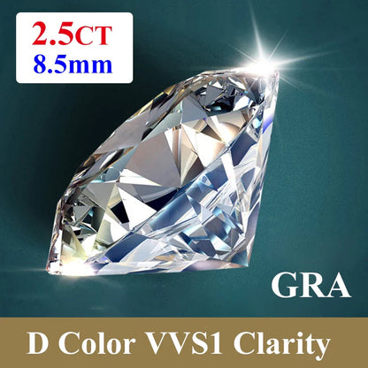 1CT Lab-Grown Moissanite Diamonds – D Color VVS1 Loose Gemstones, Full Size 0.7mm-20mm
