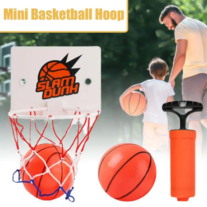 Indoor Basketball Hoop Set - Mini Door Backboard with Suction Cup Mount, 2 Balls Toy for Kids Boys & Girls