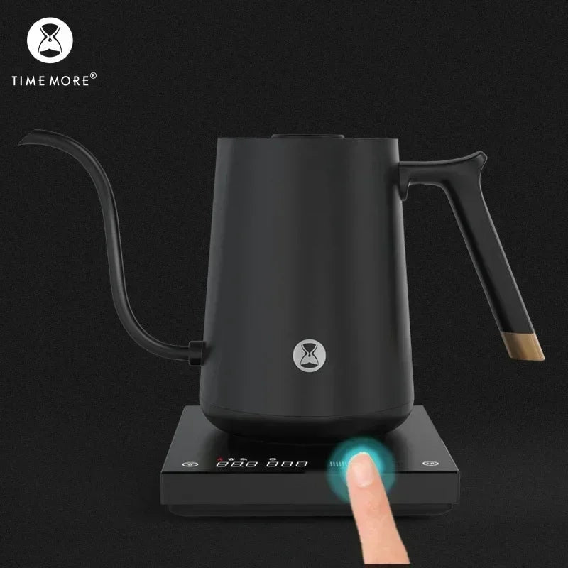 Timemore Fish Smart Electric Pour-Over Kettle 600ml — Temperature Control Coffee Pot for Hand Brew, 220V, Perfect Gift