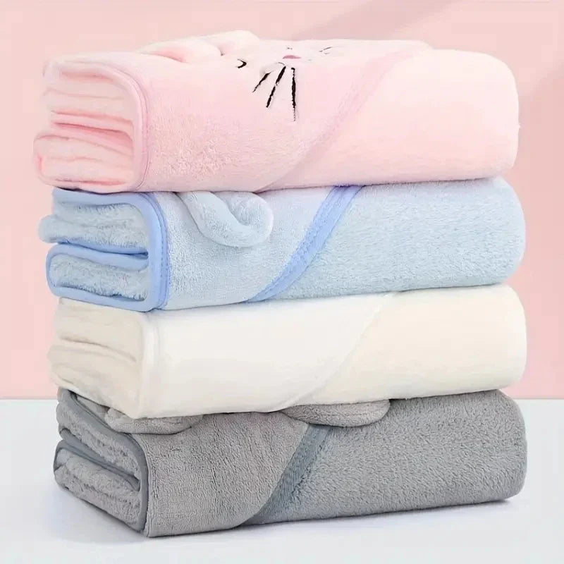 Animal Baby Bathrobe – Soft, Quick-Absorbent Hooded Coral Velvet Sleeping & Cuddle Robe for All Occasions