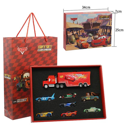 Disney Pixar Cars 3 Diecast Toy Set - Lightning McQueen, Mater, Jackson, and Uncle Truck Champion Car Models for Boys, Birthday Gift