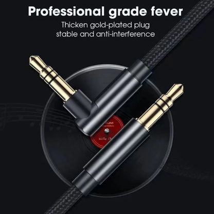3.5mm 90° Elbow Male-to-Male Audio Cable — Speaker Aux Wire for Samsung Xiaomi MP3/4 Car Headphone Adapter Cord