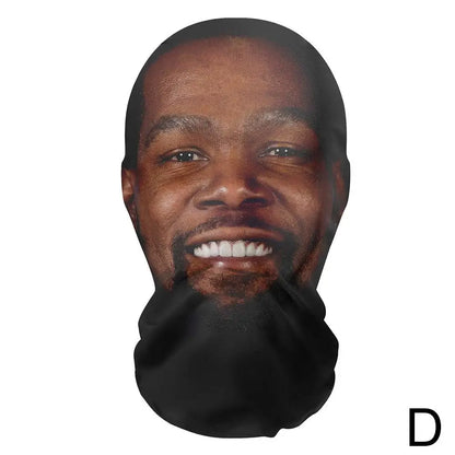 3D Balaclava Mask Hat - Seamless Kanye Face Mask for Pranks, Celebrity Hip Hop Hood Headgear