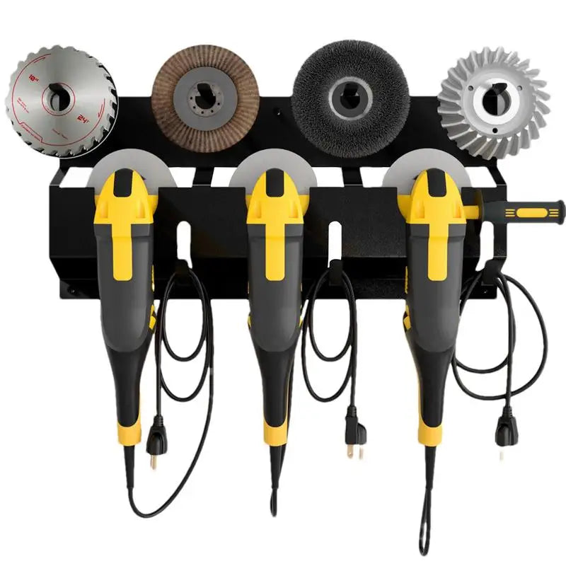 Wall-Mount Angle Grinder Holder – Stand & Cable Storage Rack for Disc Grinders, Cutting and Polishing Machines