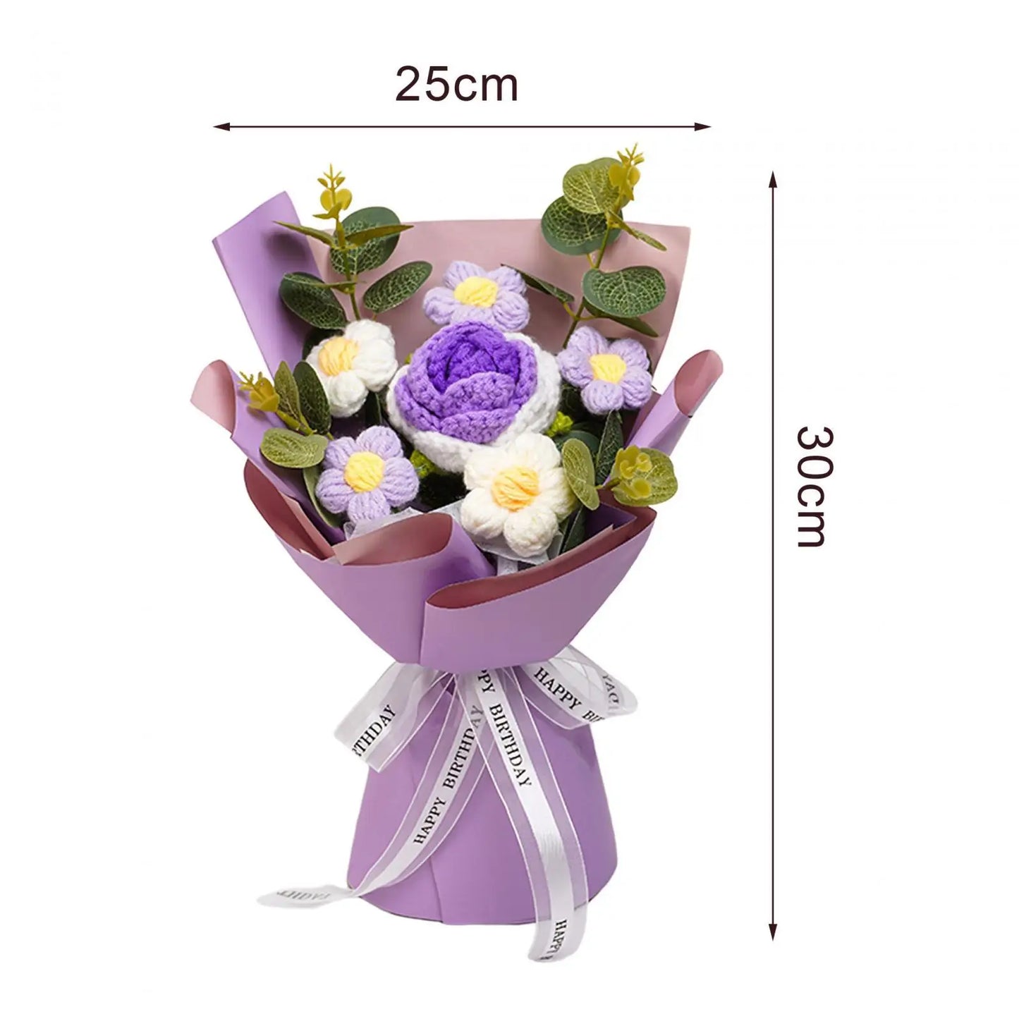 Knitted Flower Bouquet — Crochet Home Decor for Teacher’s Day, Birthday & Anniversary