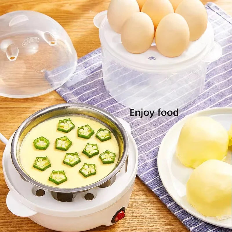 220V Multifunctional Electric Egg Boiler - Double Layer Egg Cooker and Mini Steamer for Kitchen Breakfast