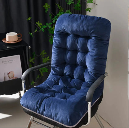 Ultra-Soft Velvet Lounge Chair Cushion – Strap Design Rocking Chair Pad with Anti-Slip Particles for Autumn & Winter Comfort