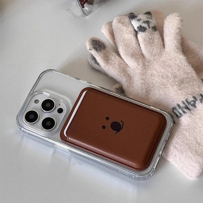 Cute Dog Cartoon Magnetic Phone Card Holder – Back Case Wallet for iPhone 15/14 with MagSafe Slot for ID & Bank Cards