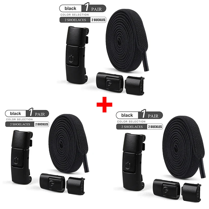 8mm No-Tie Elastic Shoelaces – Press Lock Flat Laces for Sneakers, Kids & Adults