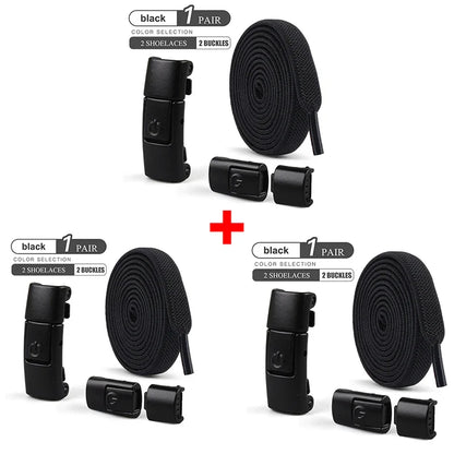 8mm No-Tie Elastic Shoelaces – Press Lock Flat Laces for Sneakers, Kids & Adults