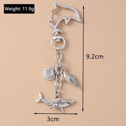 Summer Beach Shell Keychain – Octopus and Starfish Marine Life Pendant for Women, Girls, Handbag Decor, and Gifts