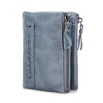 CONTACT'S Genuine Leather Short Wallet for Women — Luxury Designer Card & Coin Holder, Mini Money Clip Wallet with Free Shipping