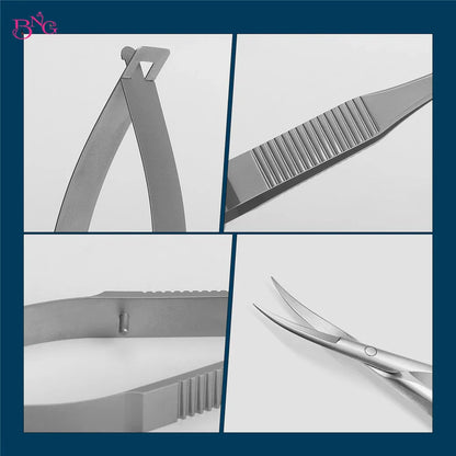 Stainless Steel Eyebrow Makeup Scissors – Curved & Straight Cuticle Trimmer Beauty Tool