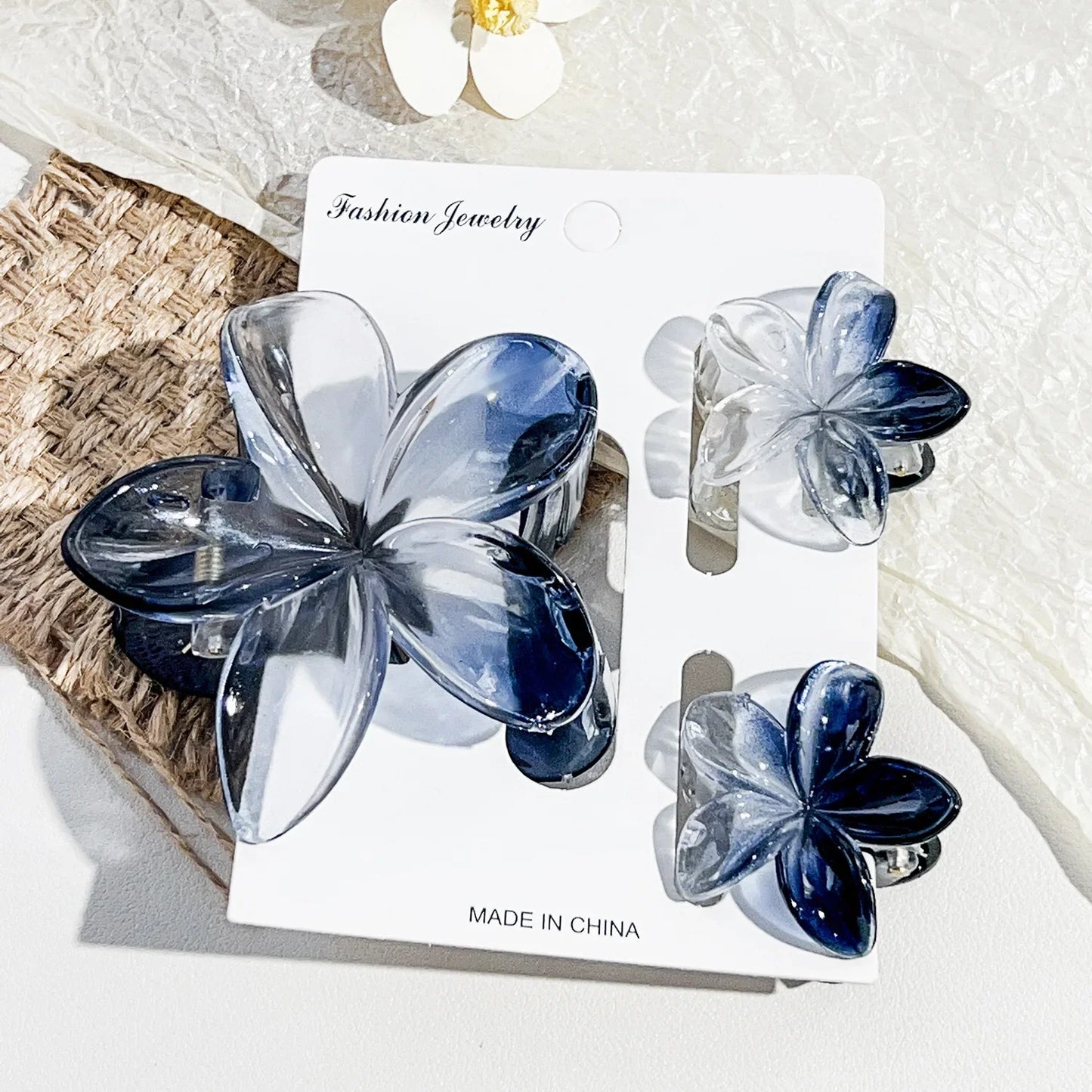 18Pcs Egg Flower Hair Clips | Gradient Candy Color Flowers, Shark Clips for Daily Ponytail Styling