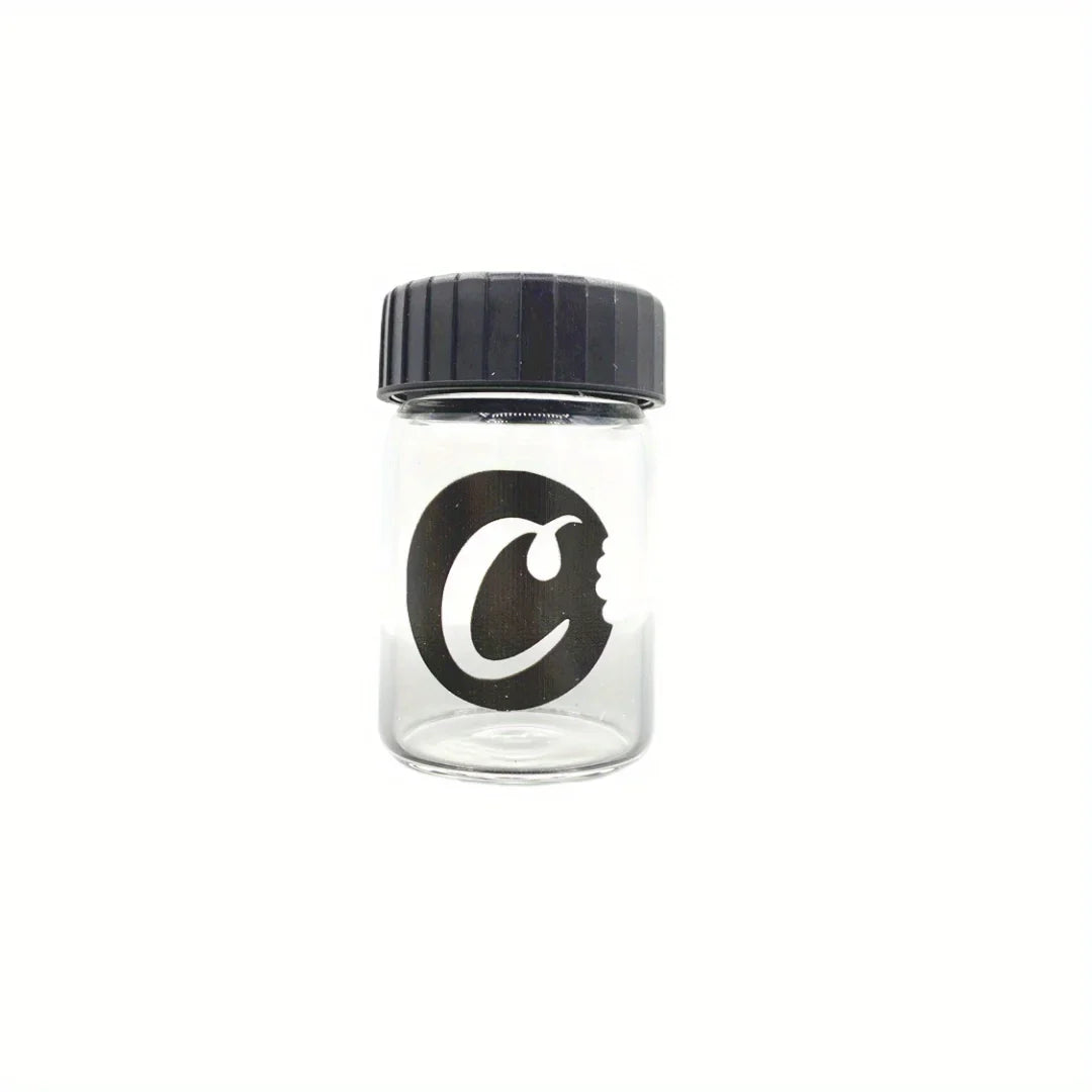 Glass Jar with LED Light — Light-Up Airtight Smoking Storage Bottle with Magnifying Viewing Multi-Use Container