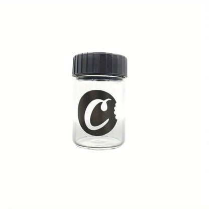 Glass Jar with LED Light — Light-Up Airtight Smoking Storage Bottle with Magnifying Viewing Multi-Use Container
