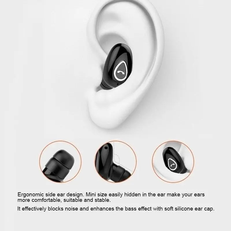 Mini Invisible Bluetooth Earbuds - Wireless HiFi In-Ear Headphones with Mic for Music, Gaming and Sports