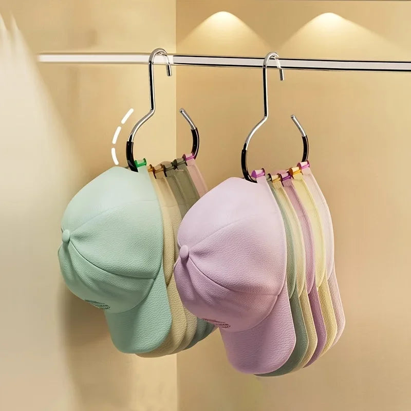 5PCS Manganese Steel Round Hooks — Strong Multi-Purpose Hangers for Hats, Ties, Scarves & Bags