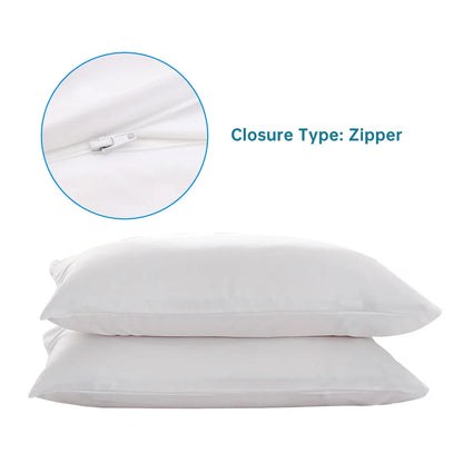 2-Piece Zippered Waterproof Pillow Covers – Oil-Resistant Knitted Pillow Protectors for Bed