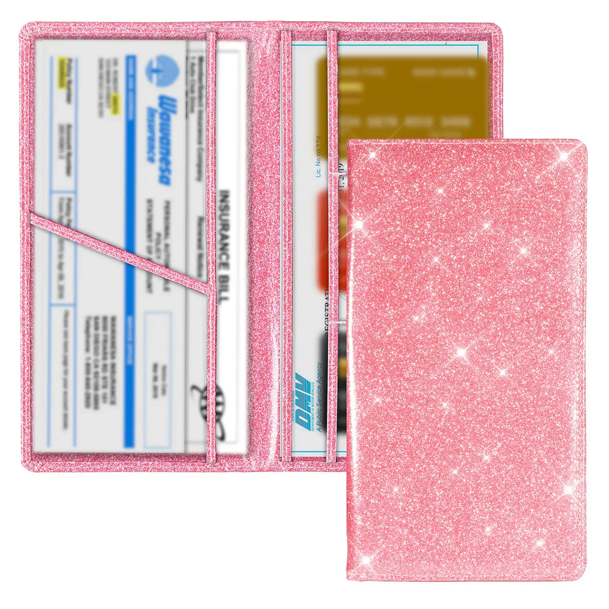 Car Registration & Insurance Card Holder — Vehicle License Document Organizer for Glove Box Compartment