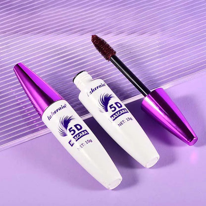Red Wine Brown 5D Mascara — 3D Curling, Waterproof, Non-Smudge, Fast-Dry Eyelash Extension Makeup