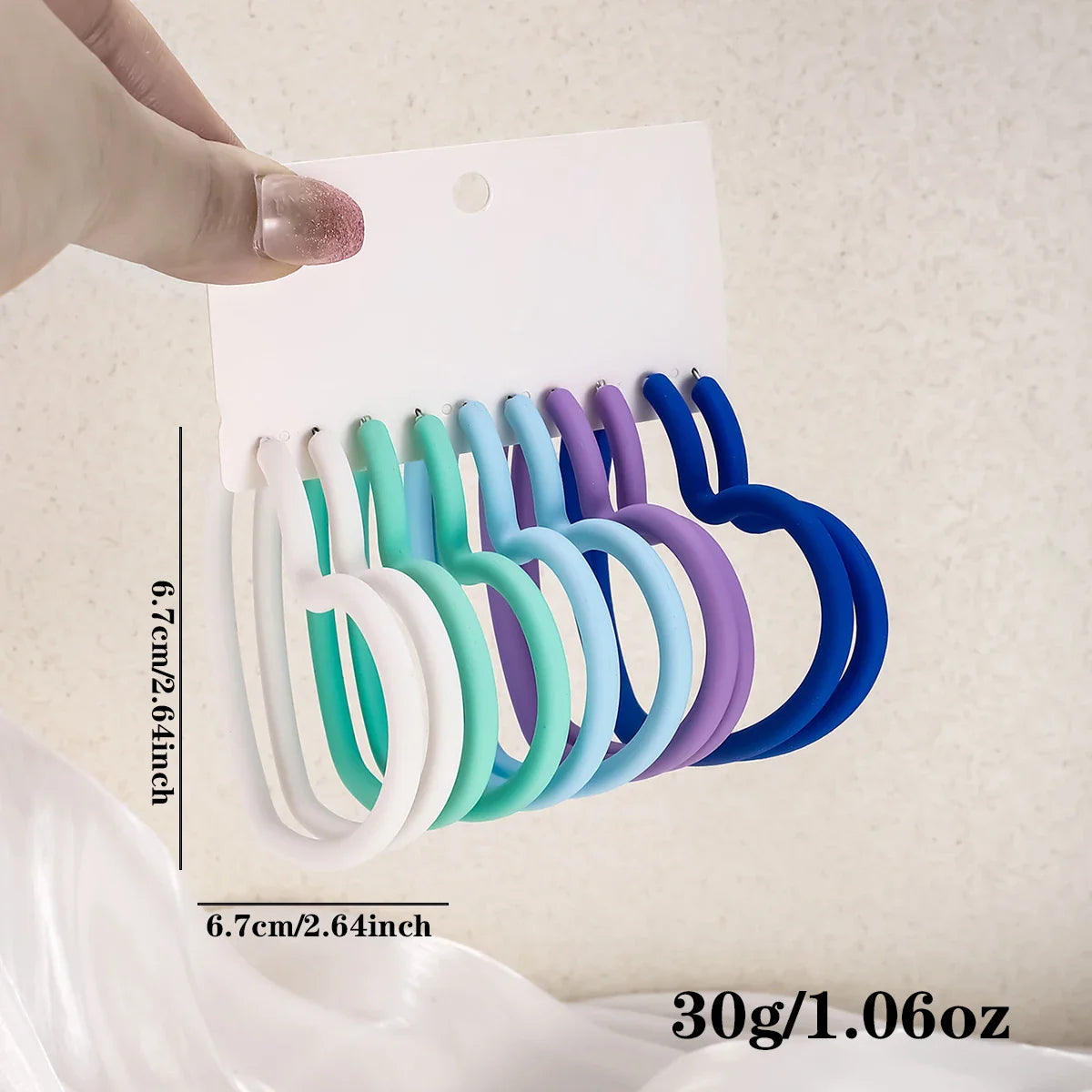 5-Pair Y2K Acrylic Hoop Earrings Set – Lightweight Dopamine Color Jewelry for Women Gift