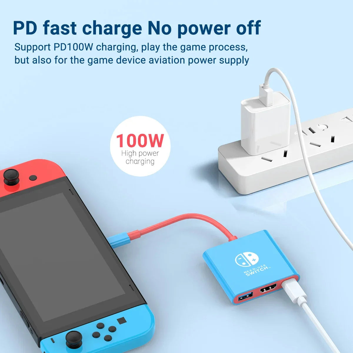 Switch Portable Type-C Docking Station – HDMI & USB 3.0 Hub, Compact Travel & Gaming Adapter