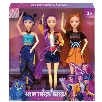 NEW KPop Demon Hunters Action Figure Dolls – Rumi, Mira, Zoey Princess DIY Plastic Toys for Girls