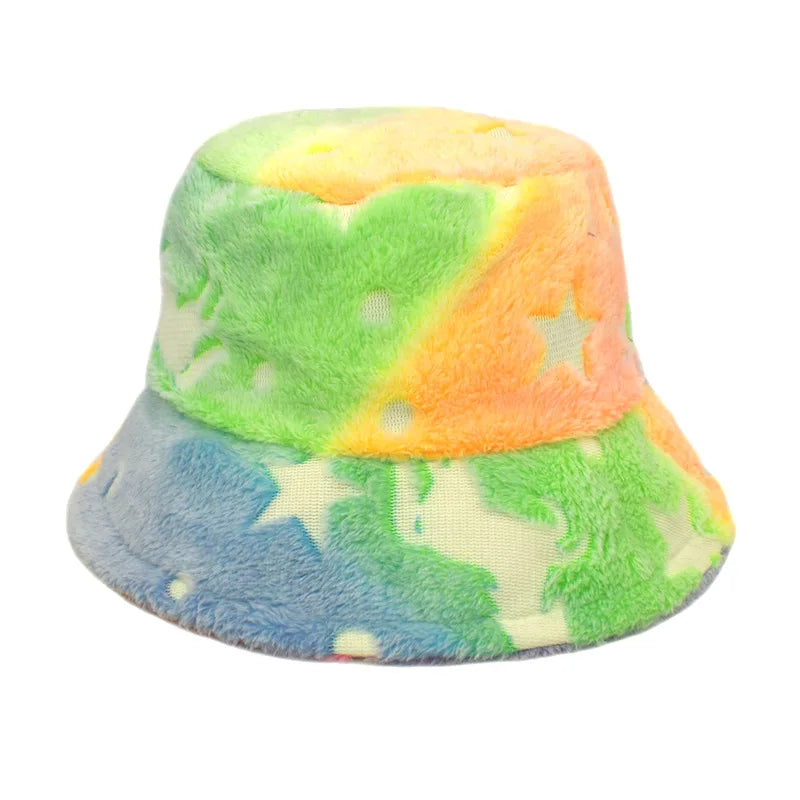 Women’s Winter Bucket Hat – Fashion Leopard Panama, Warm Vintage Faux Fur Fisherman Cap