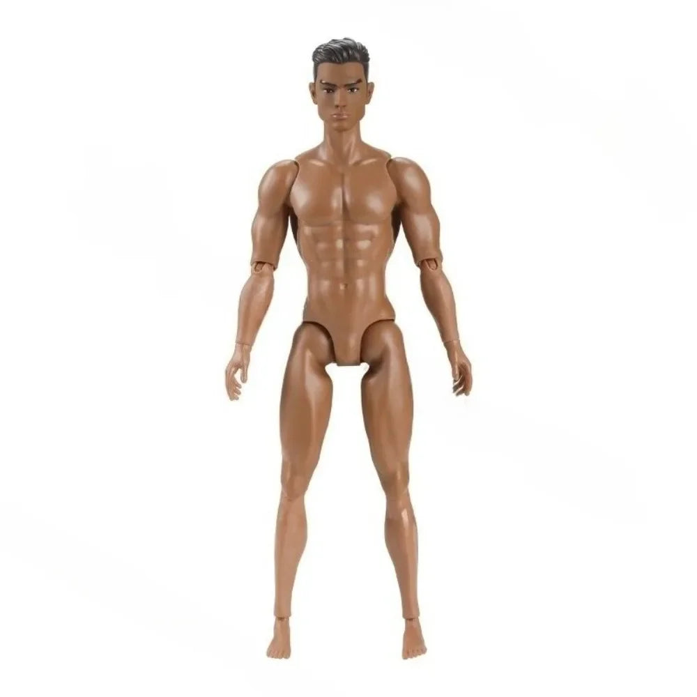 1/6 Male Action Figure Doll — 35cm Multi-Joint Strong Man Body with 13 Joints DIY Toy (White/Normal/Tan)