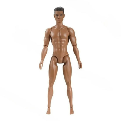 1/6 Male Action Figure Doll — 35cm Multi-Joint Strong Man Body with 13 Joints DIY Toy (White/Normal/Tan)