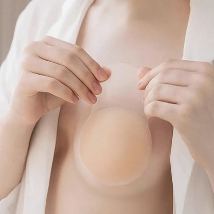 Silicone Nipple Cover Lift-Up Stickers: 1 Pair Adhesive Invisible Bras Chest Patch - Reusable Breast Petals Pads for Women
