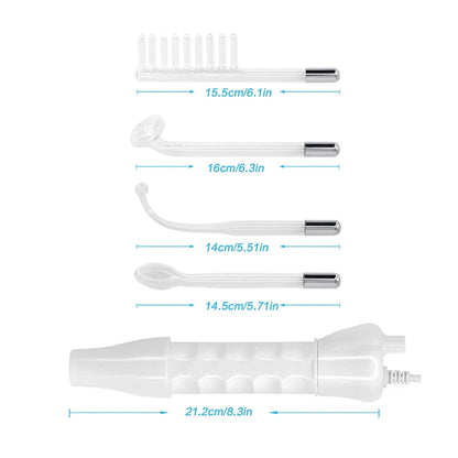 4 in 1 Electrode Glass Tube Machine - High Frequency Skin Spot Acne Wand for Facial Spa & Skin Care Electrotherapy