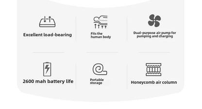 MOUNTAINHIKER 2025 Inflatable Air Mattress – PVC Glamping Sleeping Mat with Built-in Pump for 1-3 Persons