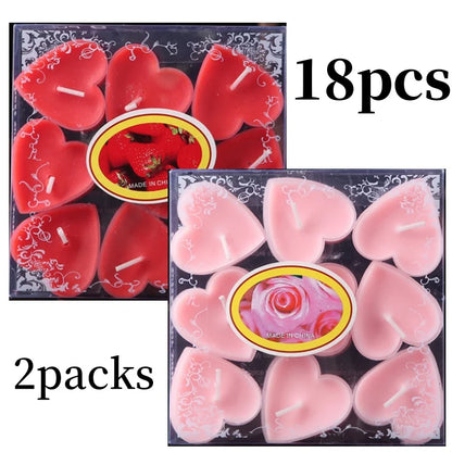 9pcs Heart-Shaped Scented Tea Candles – Valentine's Day Romantic Love Candles for Proposals, Weddings, & Anniversaries