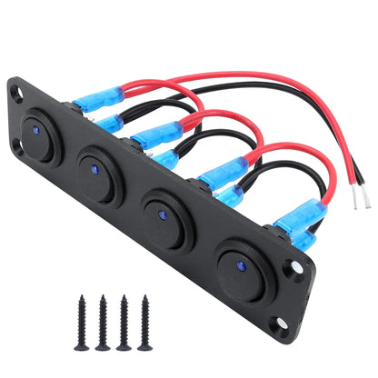 20A Blue Circular Joystick Switch Panel – 3-Pin Waterproof 12V for Cars, Trucks, Boats, RVs, Yachts