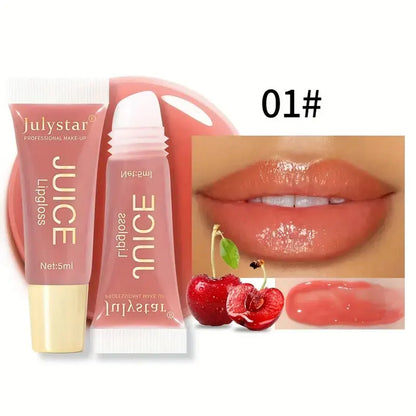 Watery Crystal Clear Jelly Lip Oil – Moisturizing Lip Balm & Gloss with Smoothing Effect, Fruit-Scented Glass Pout