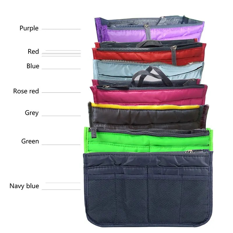 Multifunctional Bi-Fold Storage Bag - Double Zipper Large Capacity Makeup Toiletries Organizer for Easy Storage Arrangement