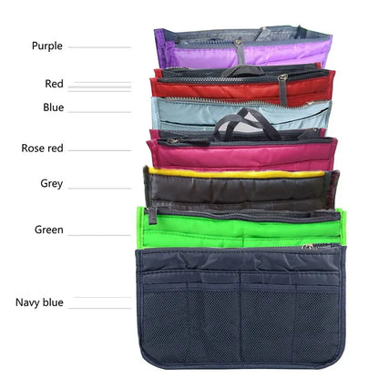 Multifunctional Bi-Fold Storage Bag - Double Zipper Large Capacity Makeup Toiletries Organizer for Easy Storage Arrangement