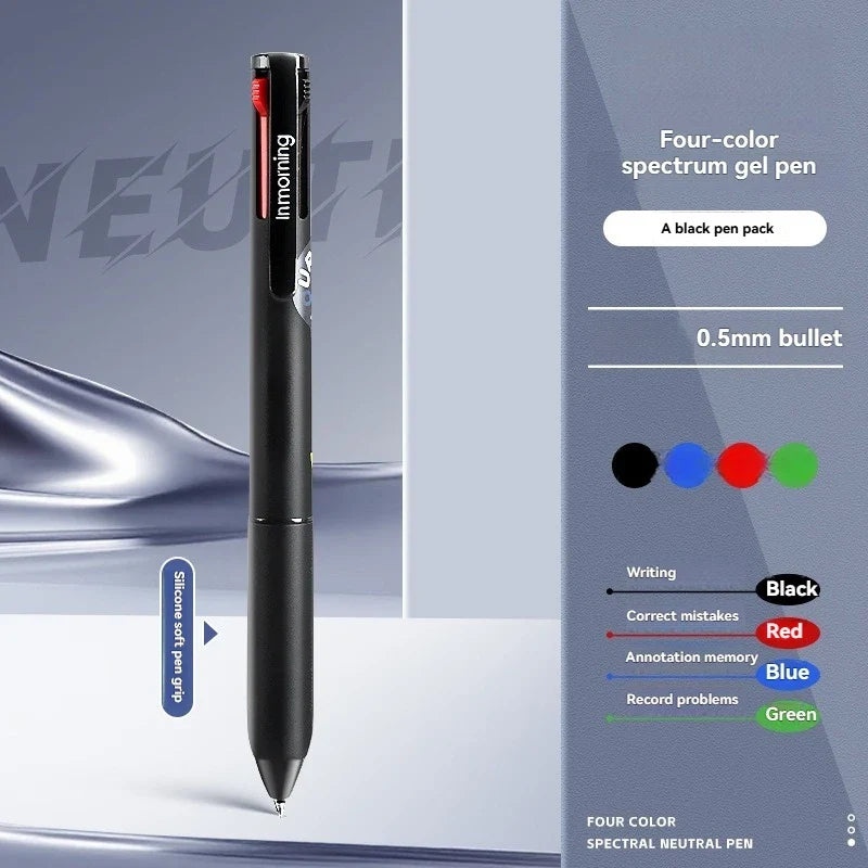 4-in-1 Four-Color Gel Pen - Multifunctional Memory Pen for Note-Taking & Everyday Writing