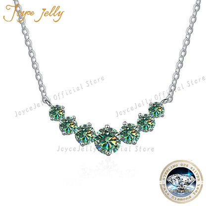 JoyceJelly Moissanite Necklace for Women - GRA Certified, 925 Sterling Silver, 18k White Gold Wedding Jewelry