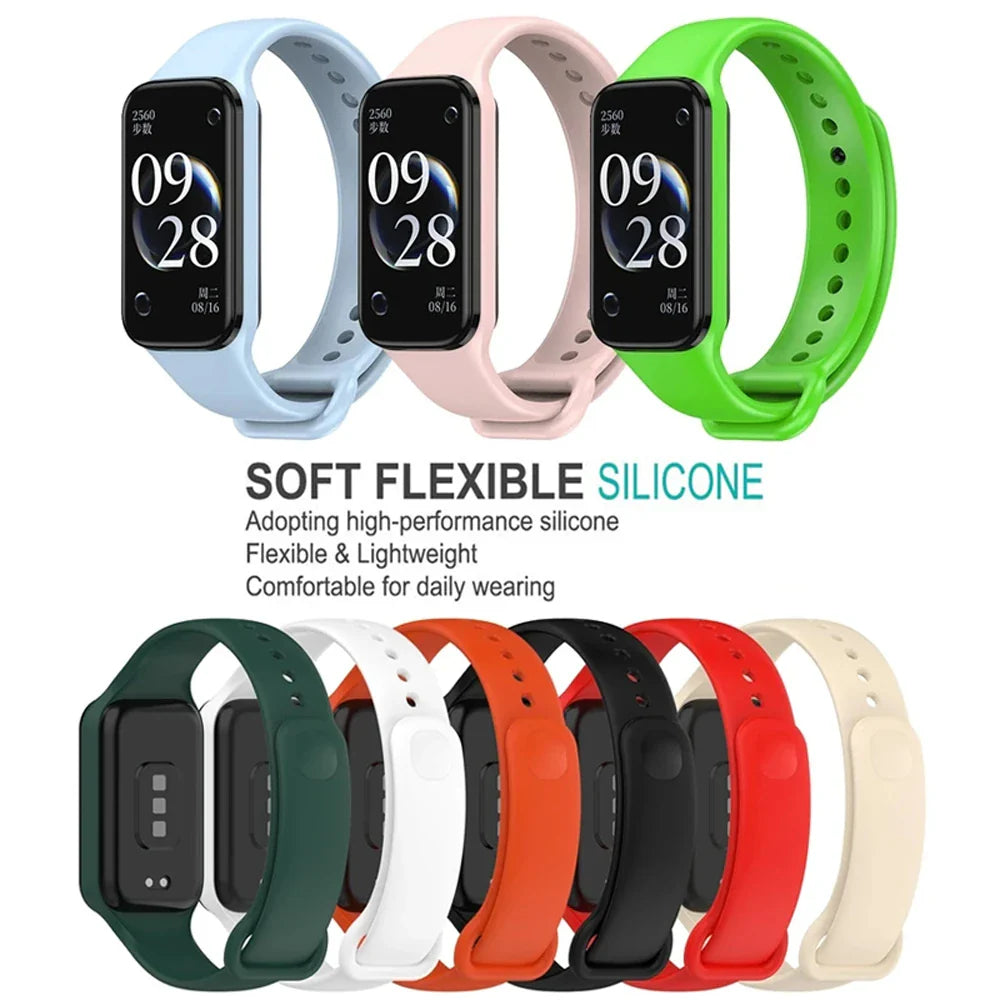 Replacement Silicone Strap for Redmi Smart Band 2 — Compatible with Xiaomi Smart Band 8, Adjustable Fitness Wristband