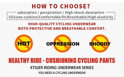 X-TIGER Men’s Cycling Underwear Shorts – 5D Gel Pad, Breathable Non-Slip Bike Shorts for MTB & Road Cycling