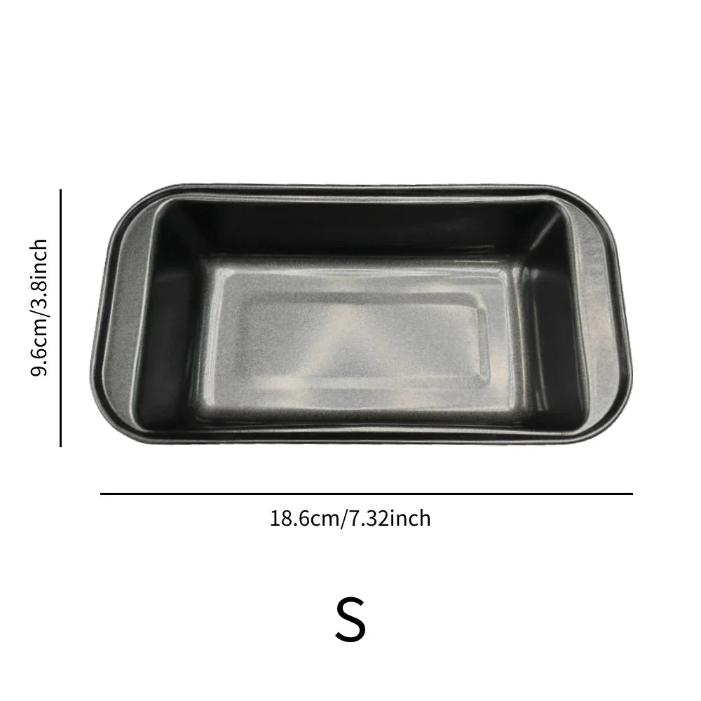 3-Piece Rectangular Nonstick Loaf Pan Set – Gray Carbon Steel Bread, Toast, Brownie & Pound Cake Baking Pans