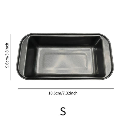 3-Piece Rectangular Nonstick Loaf Pan Set – Gray Carbon Steel Bread, Toast, Brownie & Pound Cake Baking Pans