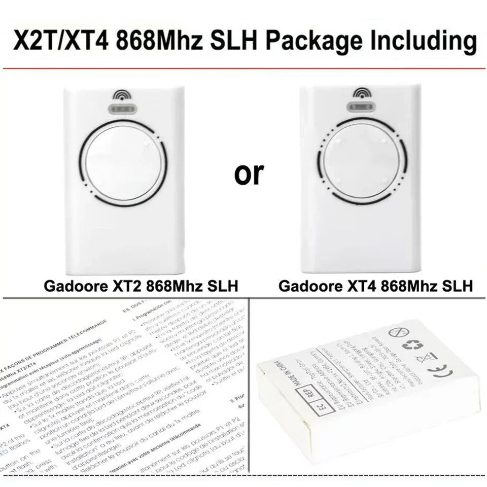XT2 XT4 868 SLH LR Garage Door Remote – Compatible with 868MHz Frequency for XT2, XT4 Models